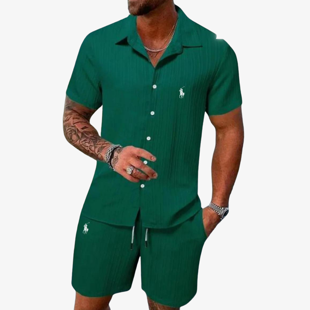 OUTLET™ Set aus Rippstoff mit Hemd & Shorts