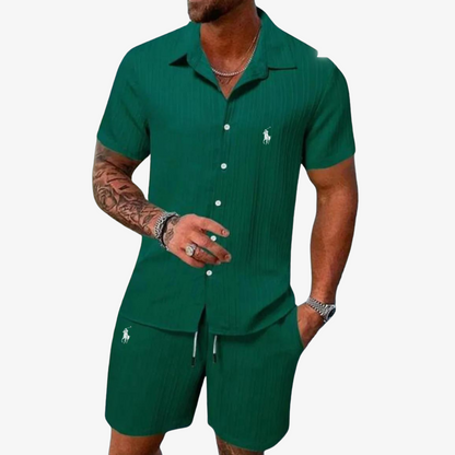 OUTLET™ Set aus Rippstoff mit Hemd & Shorts