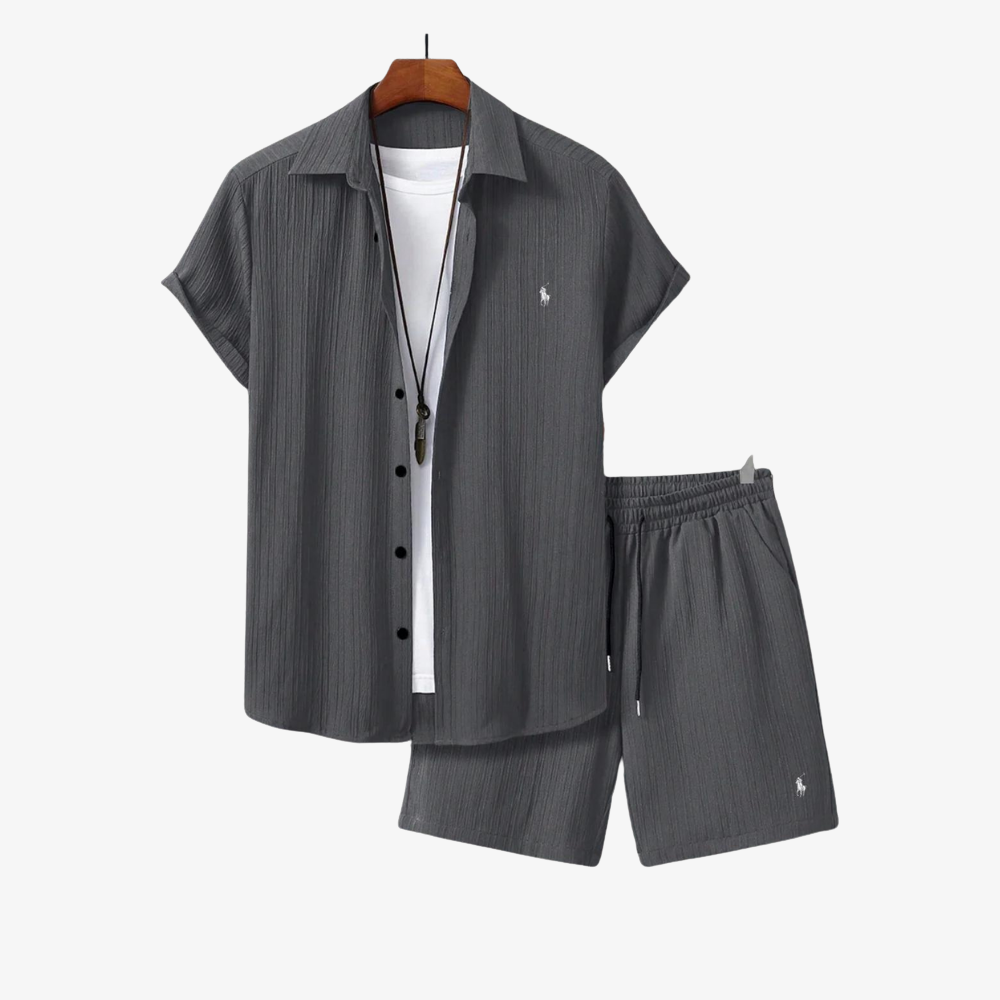 OUTLET™ Leichter Sommer-Set mit Kurzarmhemd & Shorts