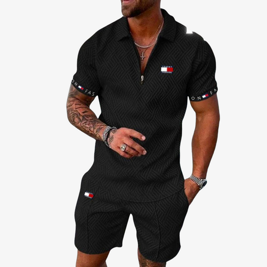 OUTLET™ Struktur-Set mit Reißverschlusskragen