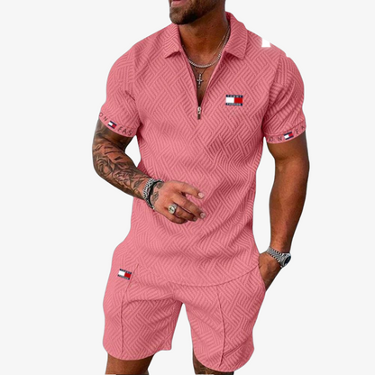 OUTLET™ Struktur-Set mit Reißverschlusskragen